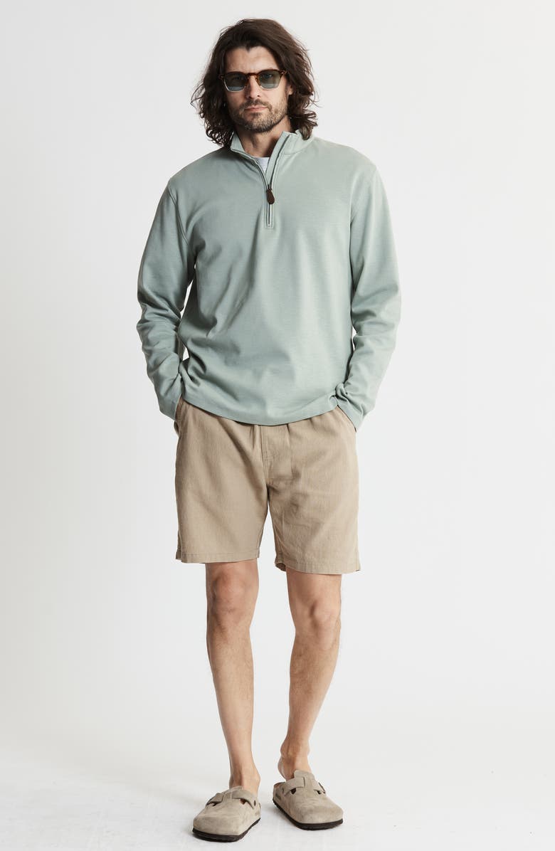 JACHS Stretch Slub Cotton Quarter Zip Pullover, Alternate, color, Green