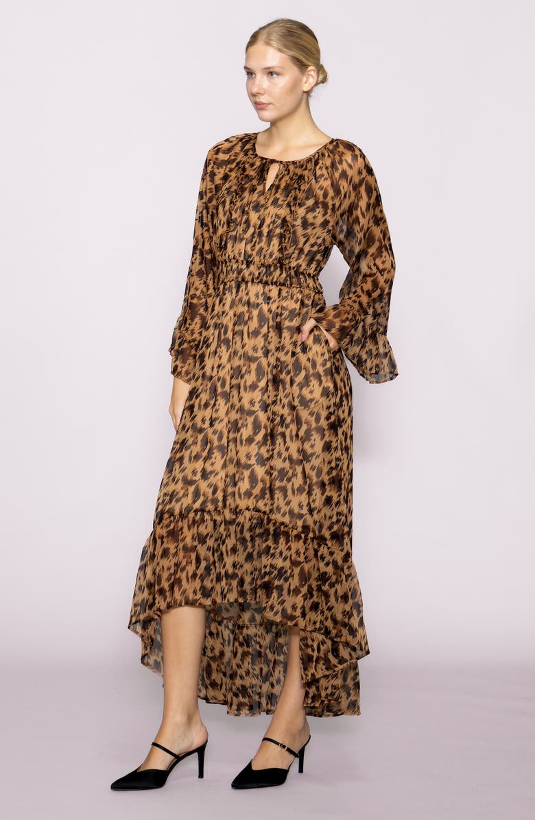 MELLODAY Print Long Sleeve Dress, Alternate, color, Animal