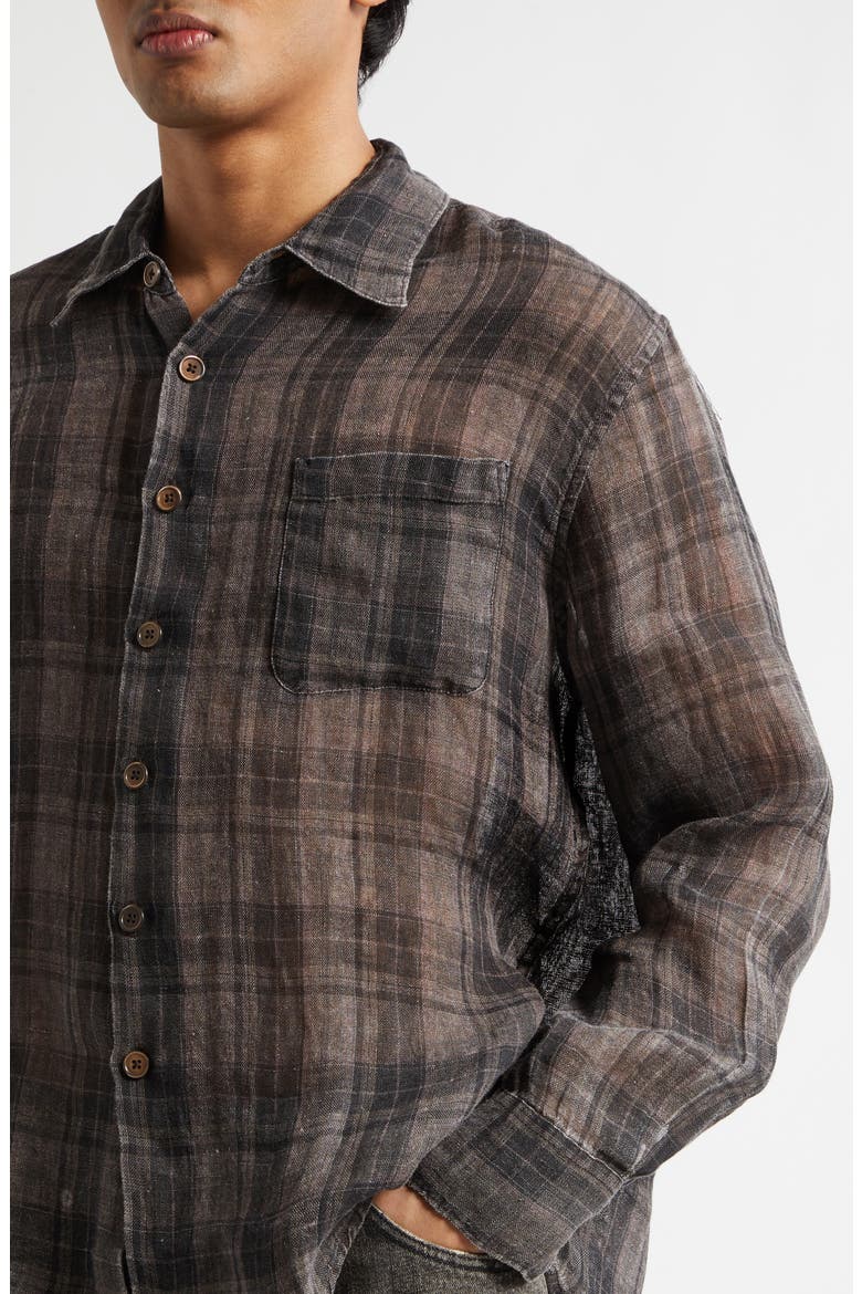 Above Check Linen Button-Up Shirt, Alternate, color, PENUMBRA CHECK SHEERCOAT LINEN