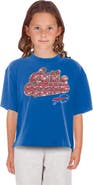 New Era Girls Youth New Era Royal Buffalo Bills Flip Sequin Boxy T-Shirt