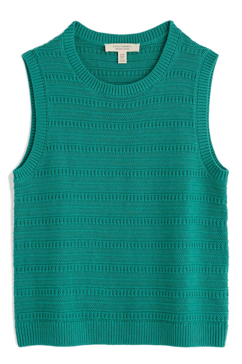 Tepel Organic Cotton Sweater Vest, Alternate, color, KNIT MELANGE TIDAL