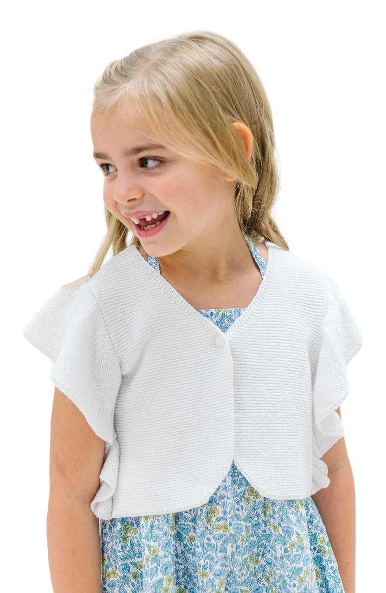 Hope & Henry Girls' Ruffle Sleeve Sweater Vest, Kids, Main, color, 