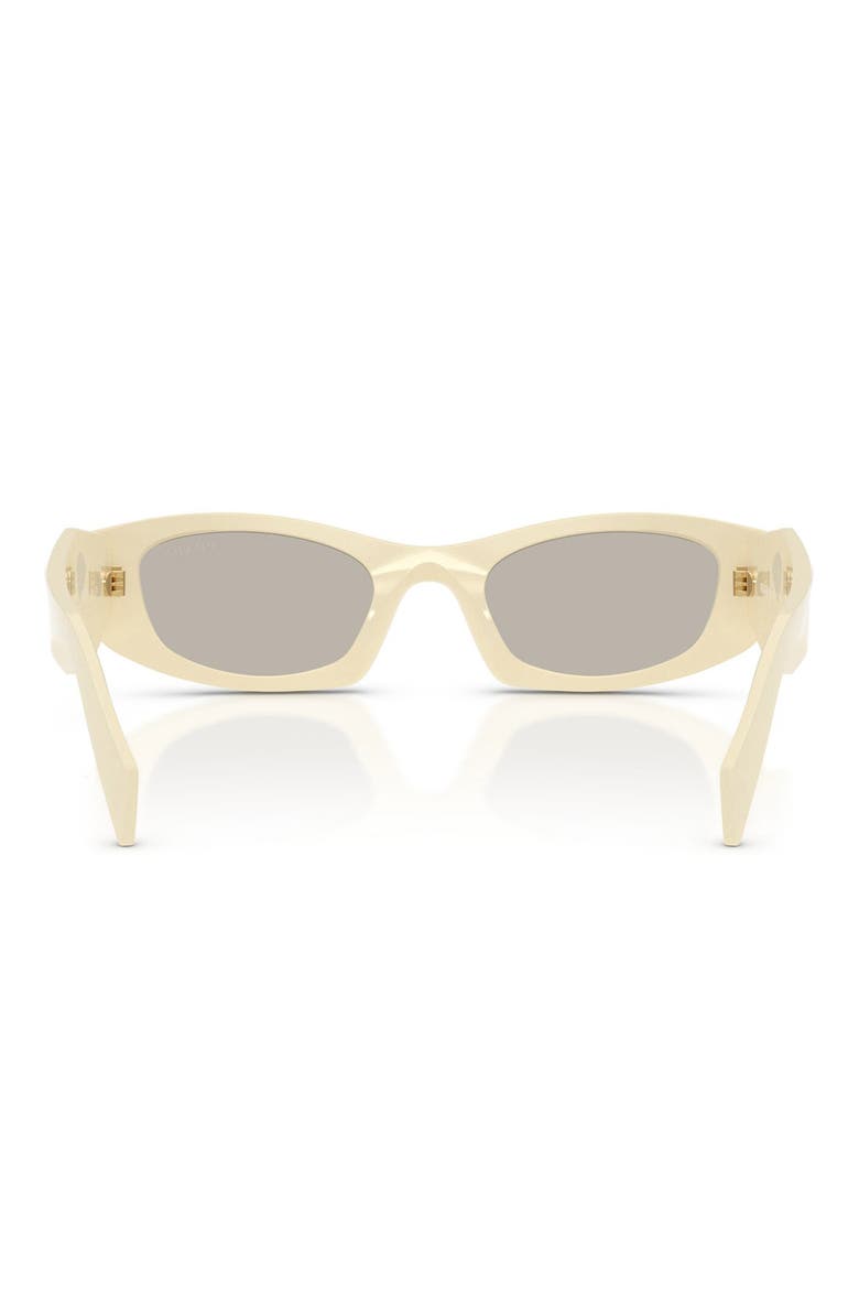 50mm Oval Sunglasses, Alternate, color, WHITE MILK / LIGHT BROWN