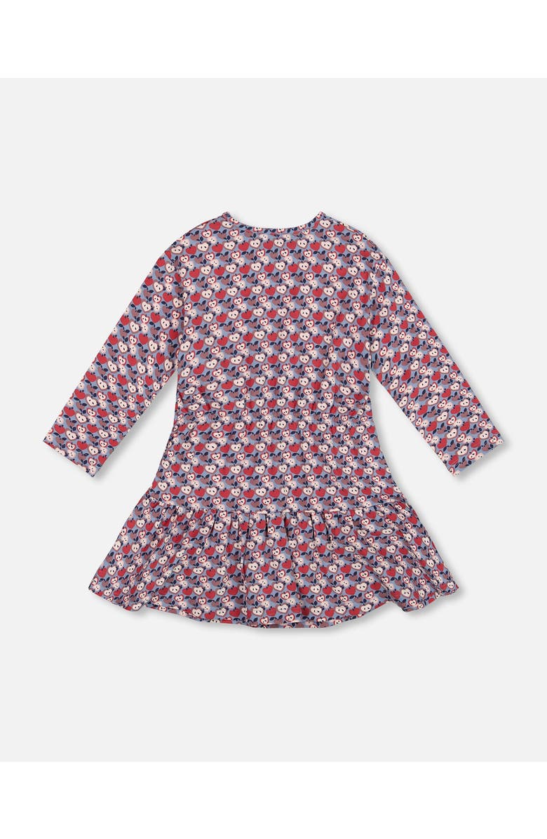 Deux par Deux Organic Cotton Dress with Flounce Hem Apple, Alternate, color,