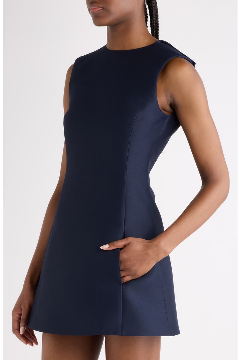 Wool & Silk A-Line Minidress, Alternate, color, 8065 GOLD/ METALLIC