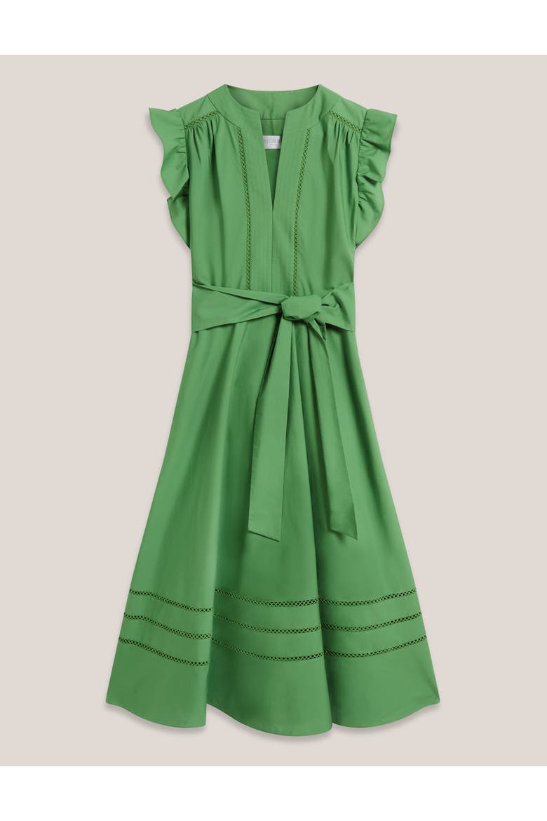 Vanessa Ruffle Sleeve Midi Dress, Alternate, color, Applegreen