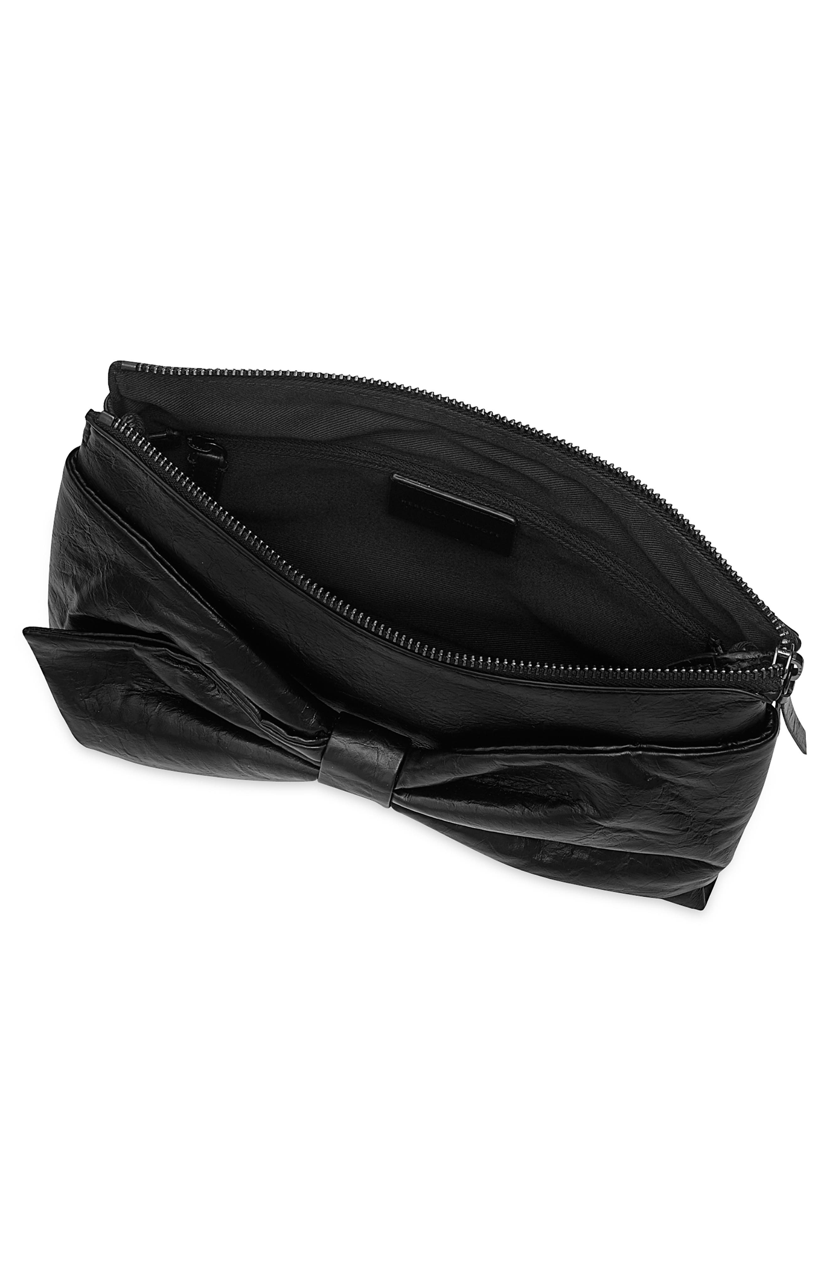 Rebecca Minkoff Bow Clutch, Alternate, color, Black