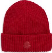 Moncler Logo Patch Virgin Wool & Cashmere Beanie