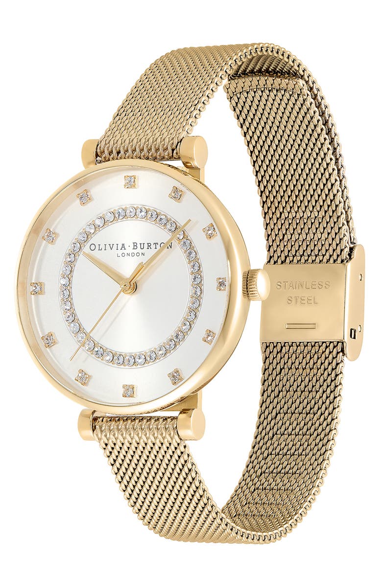 Olivia Burton Belgrave Crystal Mesh Strap Watch, 32mm, Alternate, color, 