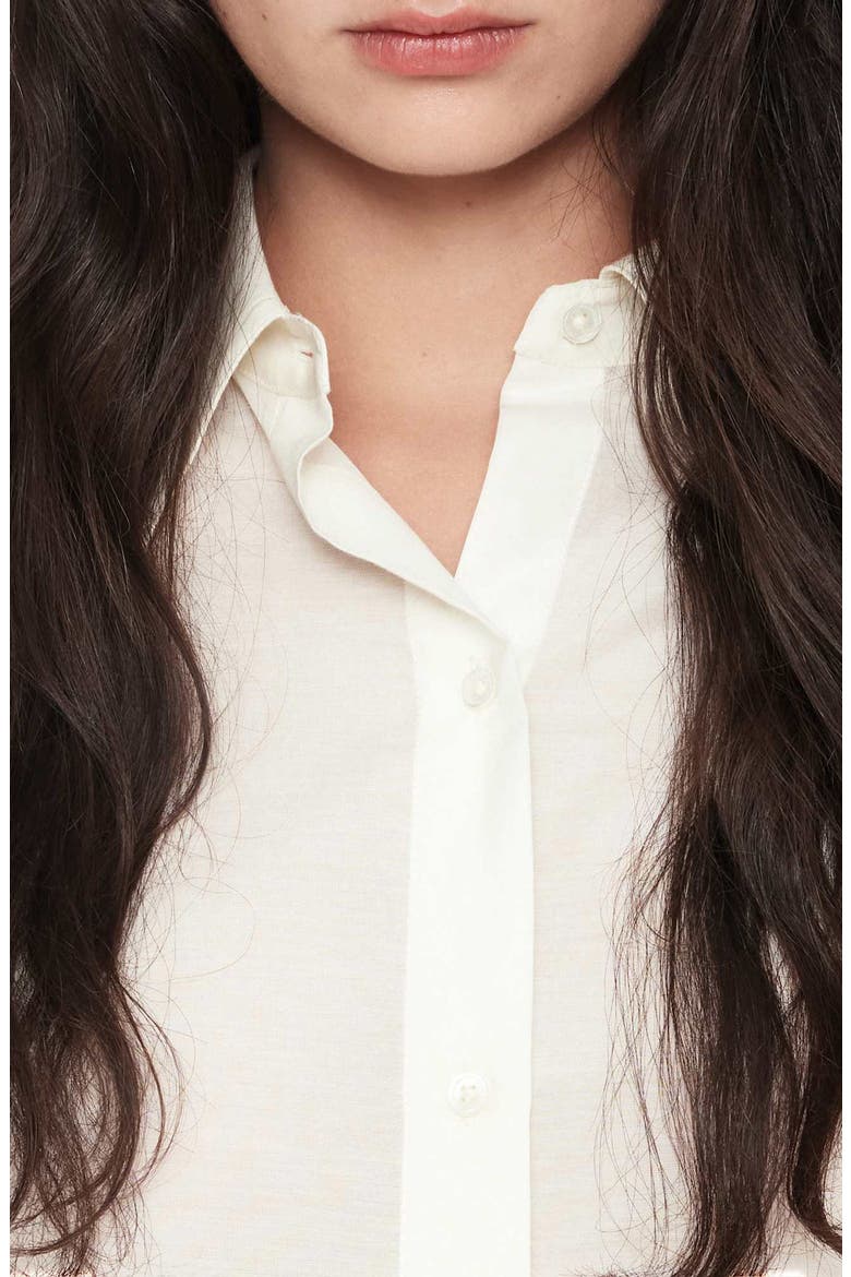 Ilana Cotton & Silk Tie Waist Shirt, Alternate, color, ECRU WHITE