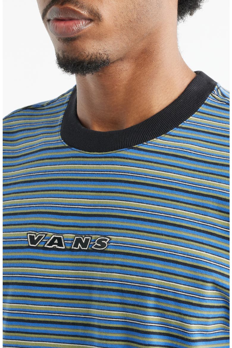 Cameron Stripe Cotton T-Shirt, Alternate, color, BLACK-TRUE BLUE