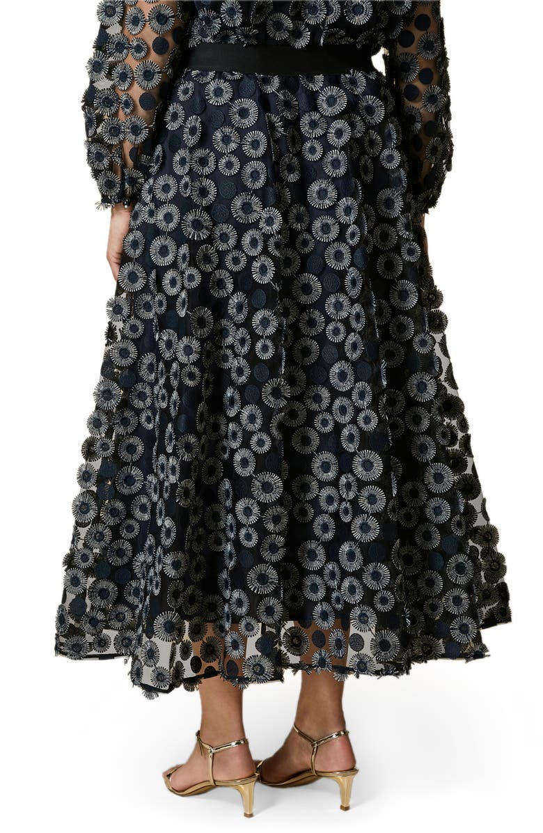 Marina Rinaldi Embroidered Tulle Skirt, Alternate, color,