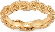 MADE BY MARY Cubic Zirconia Birthstone Flower Eternity Band Ring