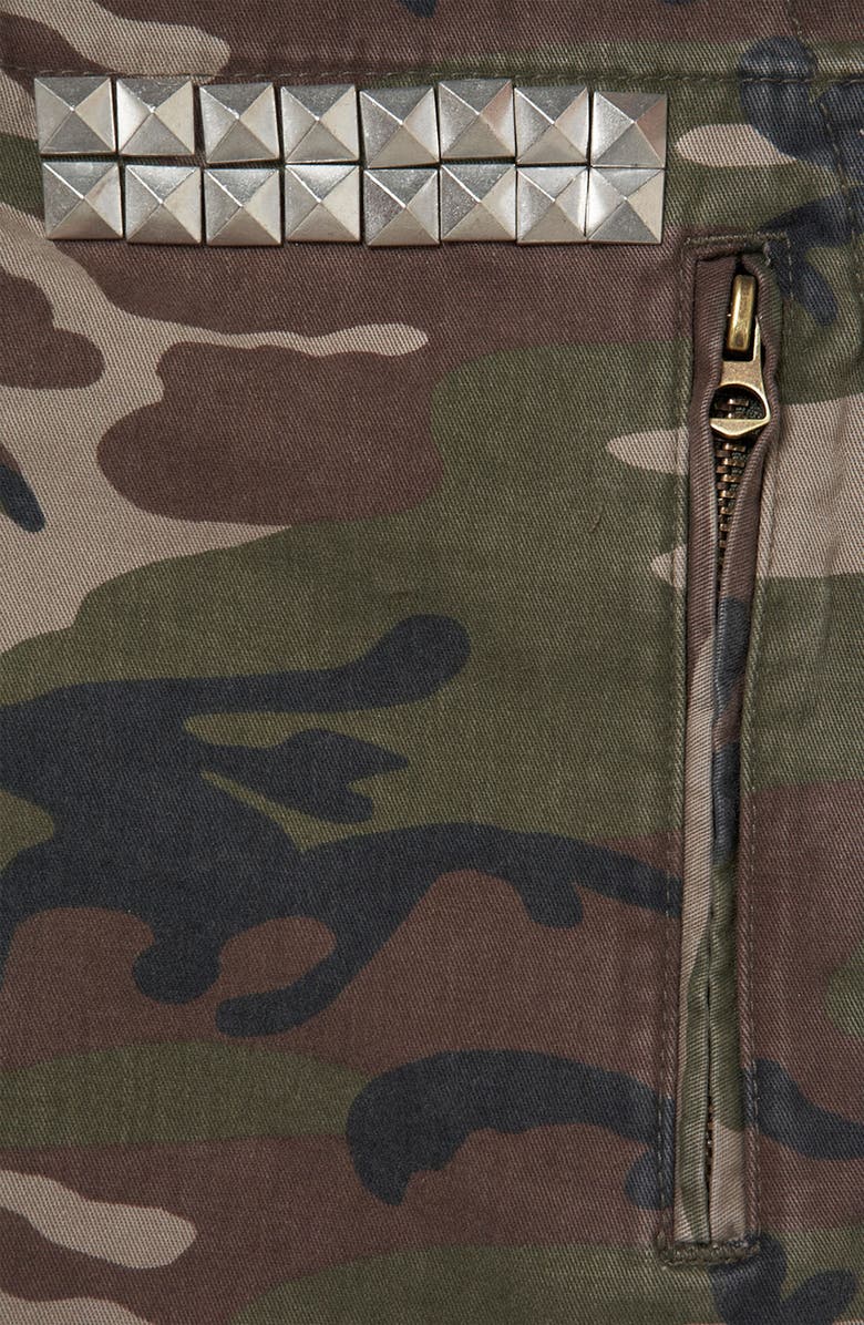 Topshop Studded Camo Jacket, Alternate, color, 