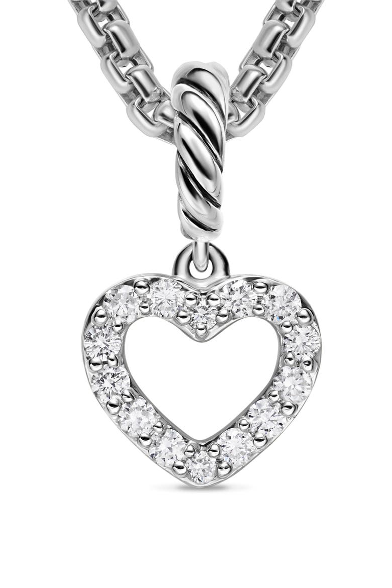 Micro Pavé Open Heart Enhancer in Sterling Silver with Diamonds, 6.8mm, Main, color, DIAMOND