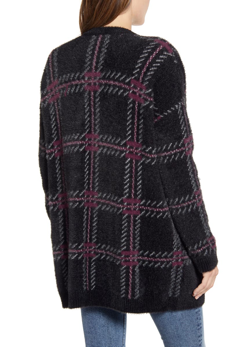 1.STATE Plaid Eyelash Cardigan, Alternate, color,