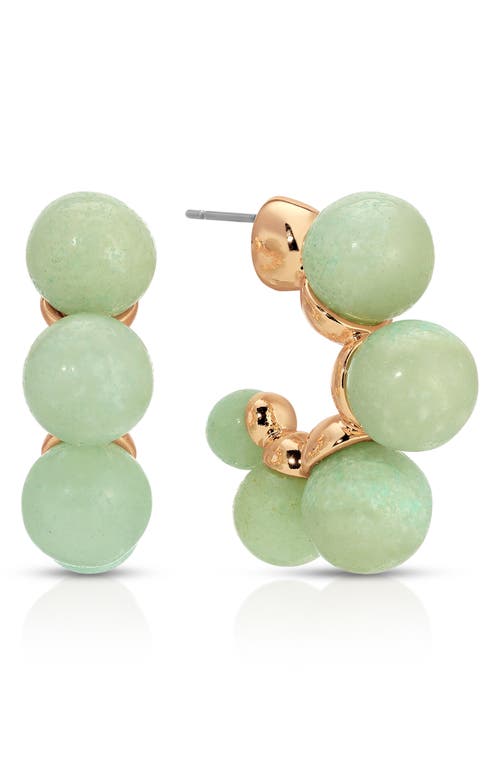 Ettika Playful Bubble Semiprecious Stone Hoop Earrings In Amazonite And Gold