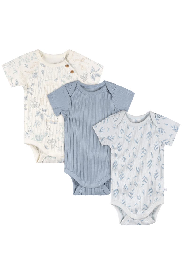 Assorted 3-Pack Bodysuits, Main, color, Soft Blue Tones