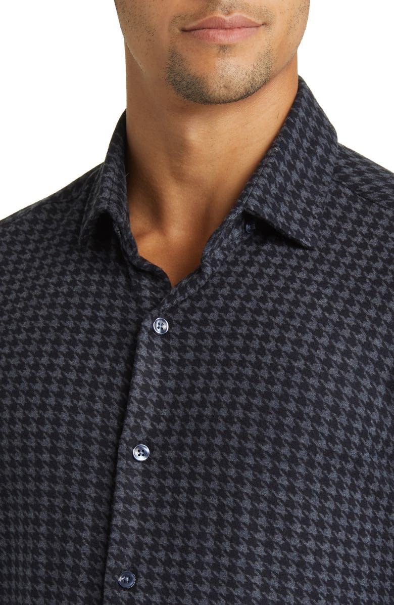 Stone Rose Houndstooth Tech Fleece Button-Up Shirt, Alternate, color, 