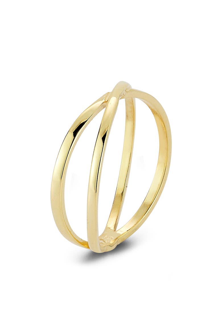 14k Gold Plate Crisscross Ring, Alternate, color, GOLD