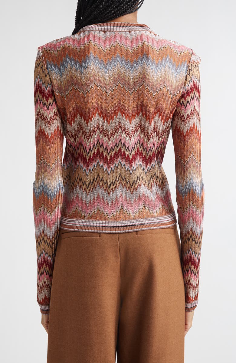 Missoni Snakeskin Pattern Chevron Cardigan, Alternate, color, Multi Camel White Pink