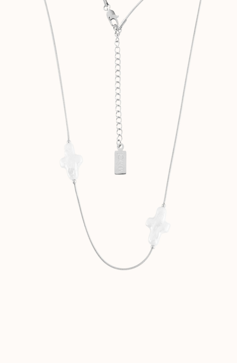Joiana Jewelry Cross Chain Necklace, Main, color, White Silver