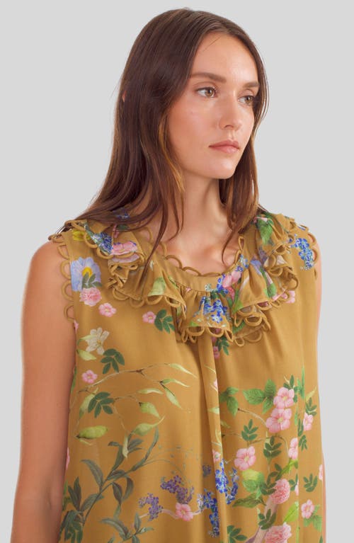 Cynthia Rowley Lilie Silk Dress In Golden Floral