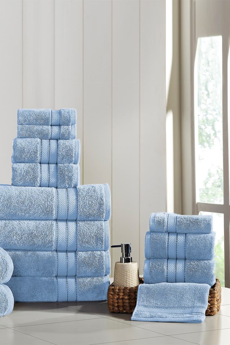 SpunLoft 18-Piece Towel Set, Alternate, color, BLUE
