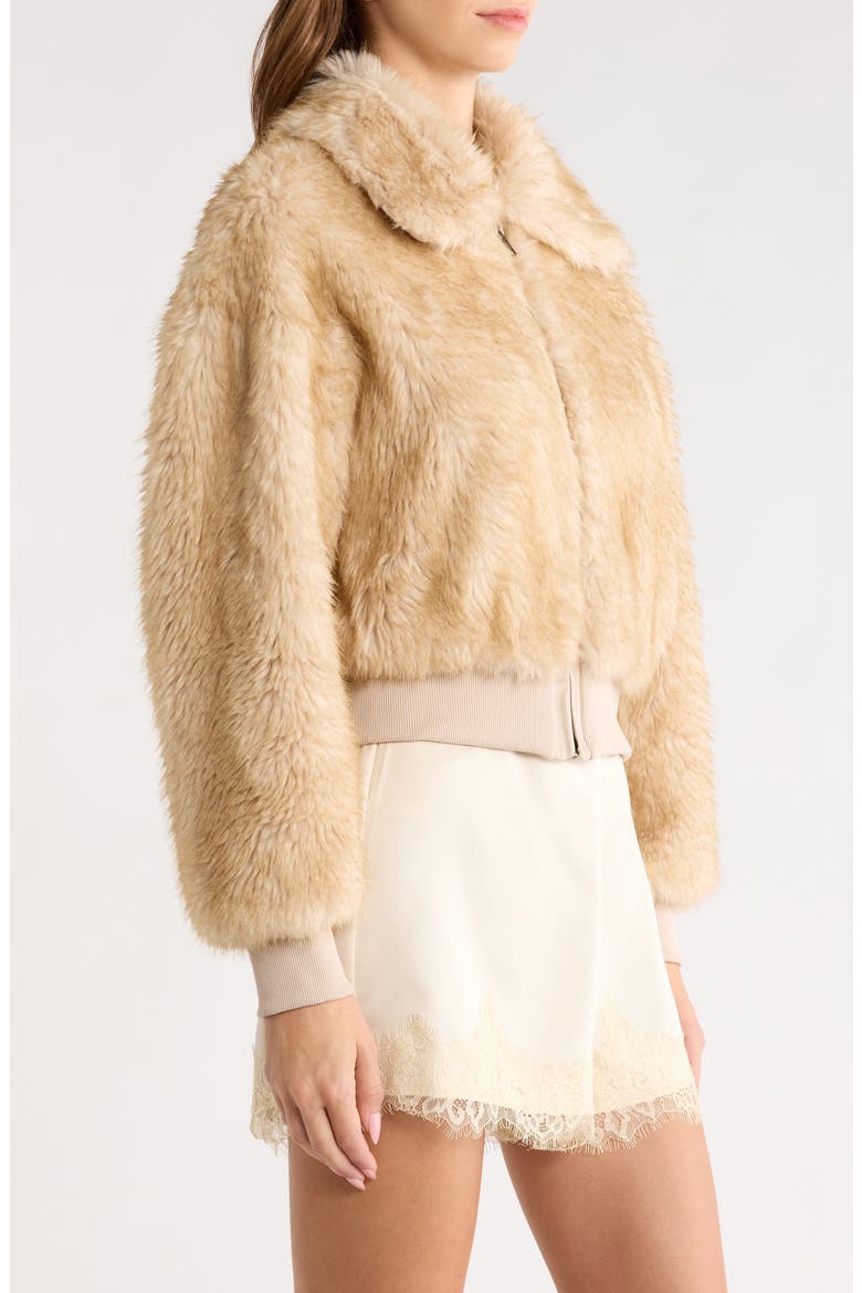 Nathalie Faux Fur Jacket, Alternate, color, BEIGE