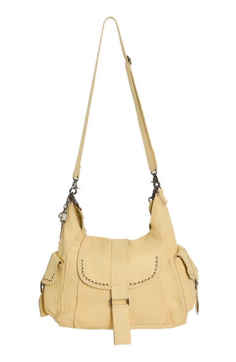 We The Free Leigh Distressed Leather Hobo Bag