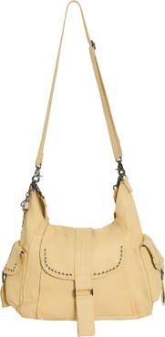 Free People We The Free Leigh Distressed Leather Hobo Bag