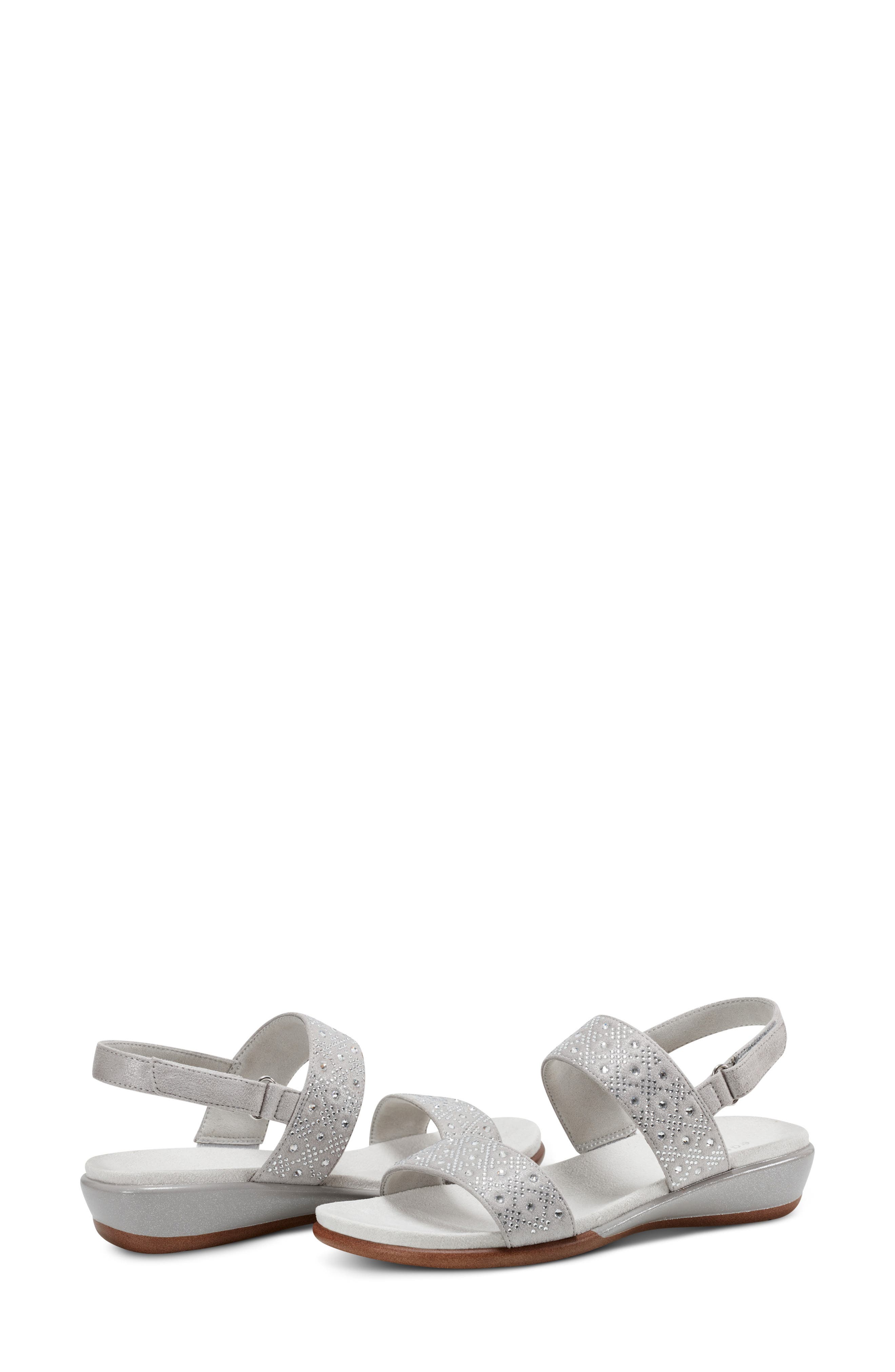 Easy Spirit Haisley Slingback Wedge Sandal, Alternate, color, Silver