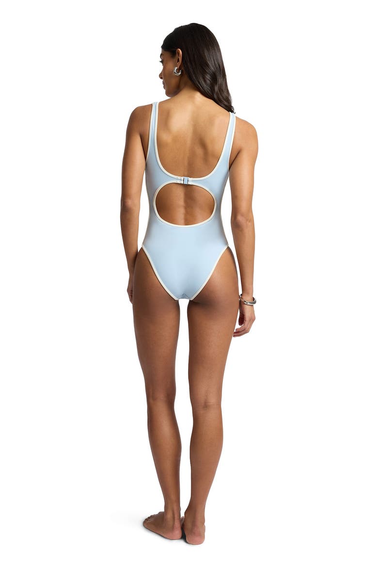 Arya High-Cut Leg One-Piece, Alternate, color, Sky/White