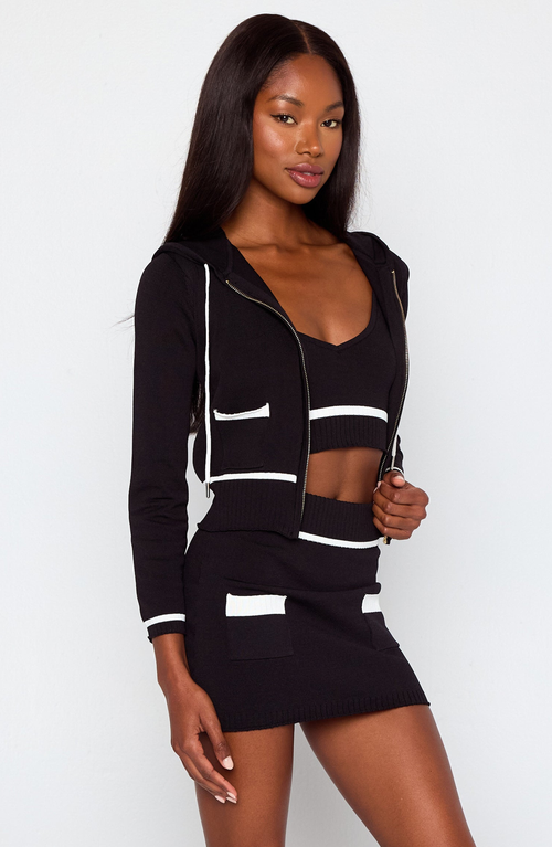 Beach Bunny Swimwear Juliette Knit Skirt In Black