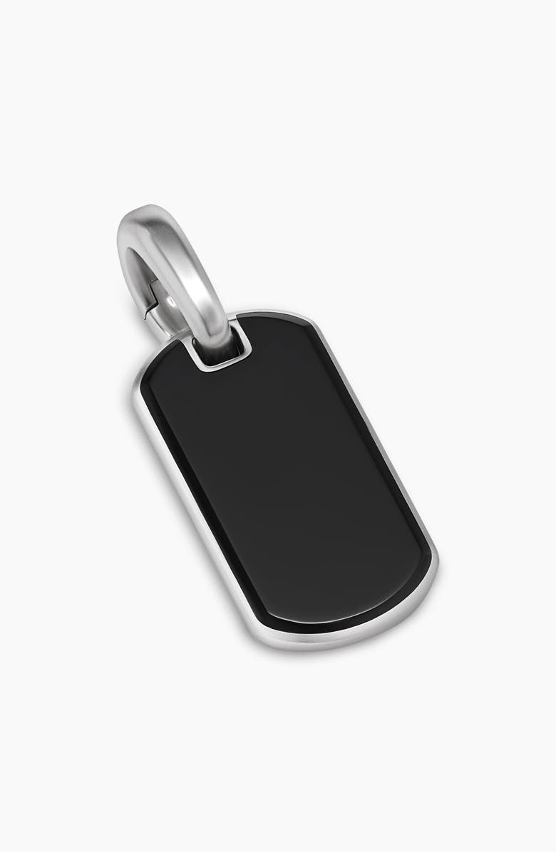 David Yurman Men's Chevron Tag in Sterling Silver with Black Onyx, 21mm, Alternate, color, Sterling Silver/ Black Onyx
