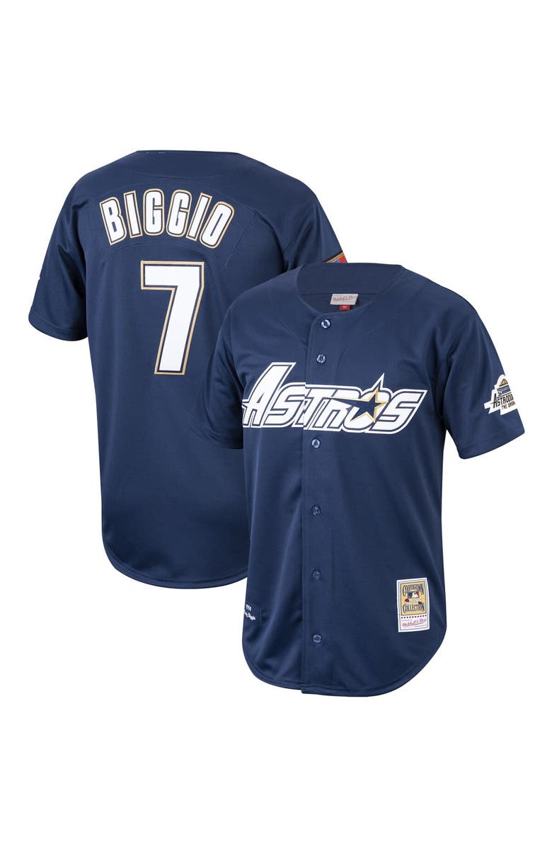 Mitchell & Ness Men's Mitchell & Ness Craig Biggio Navy Houston Astros Cooperstown Collection 1994 Authentic Jersey, Main, color, Navy
