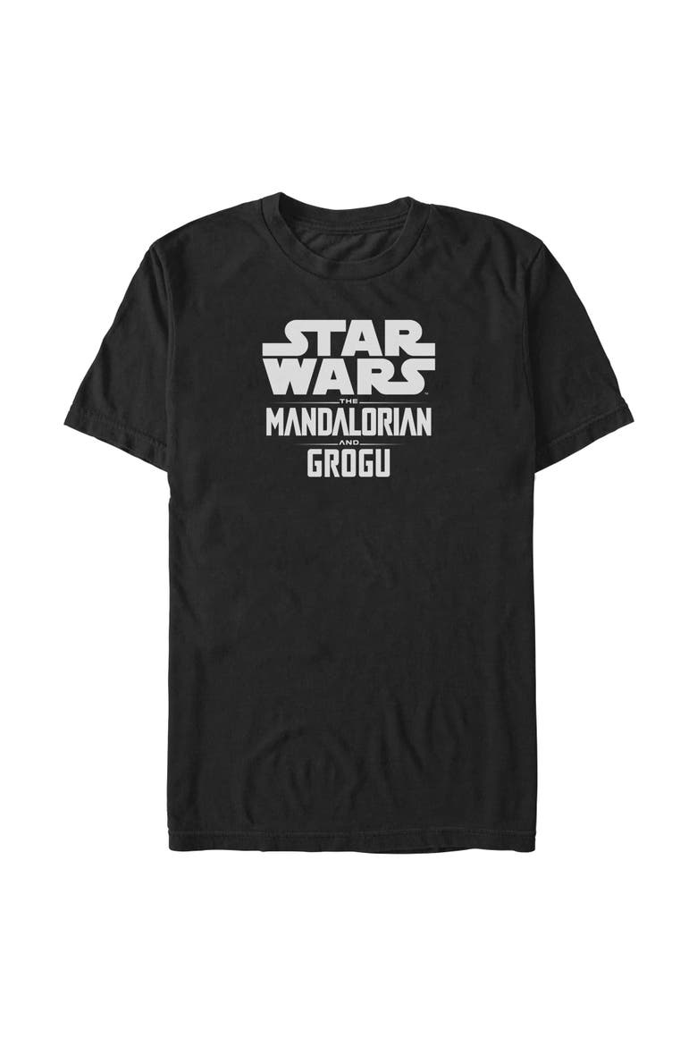 Men's Star Wars The Mandalorian and Grogu Official Bold Logo  Graphic T-Shirt, Main, color, Black