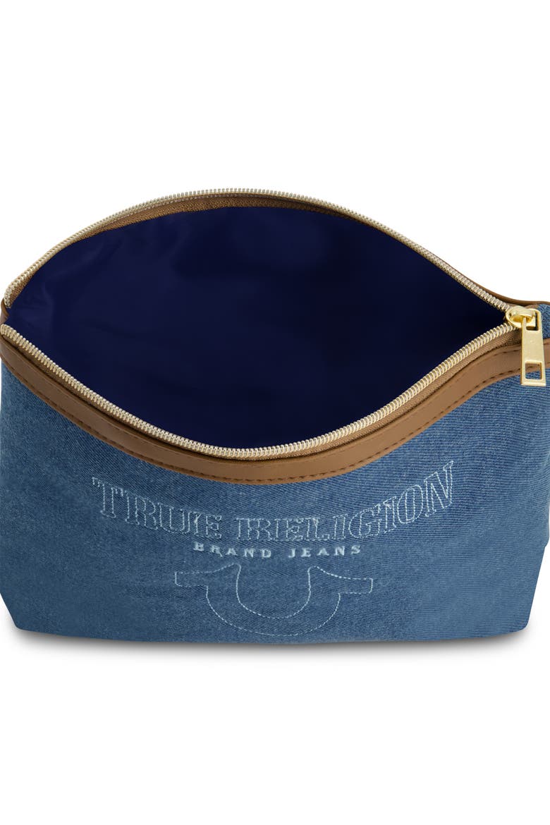Trapezoid Zip Cosmetic Bag, Alternate, color, DENIM