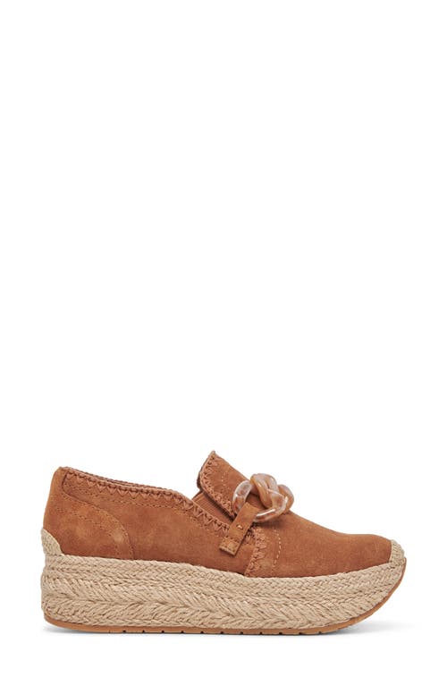 Dolce Vita Jhenee Espadrille Platform Sneaker In Pecan Perforated Suede