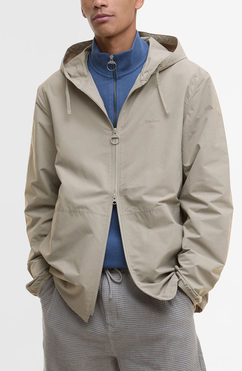 Barbour Newhill Showerproof Hooded Jacket, Main, color, Concrete