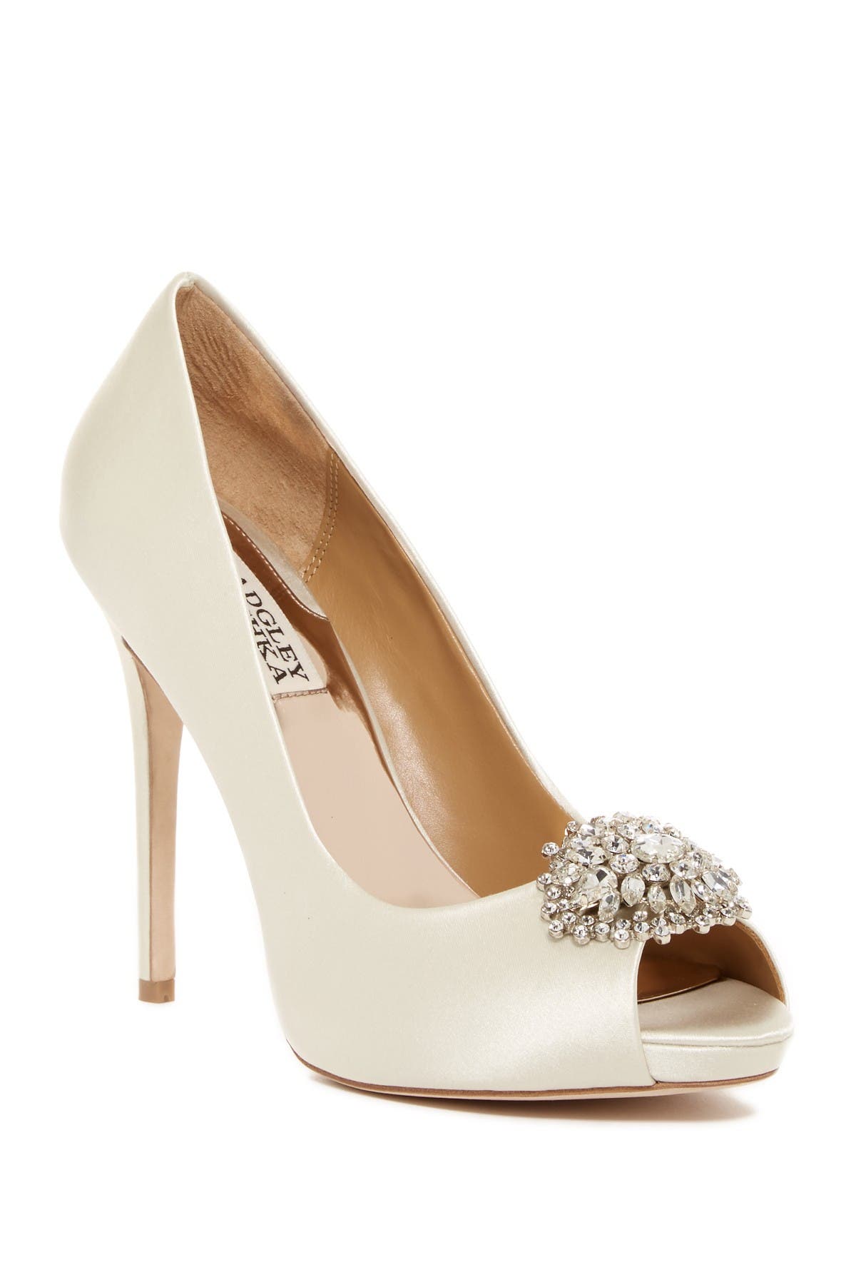 Badgley Mischka Collection Badgley Mischka 'Jeannie' Crystal Trim Open Toe Pump, Main, color, 