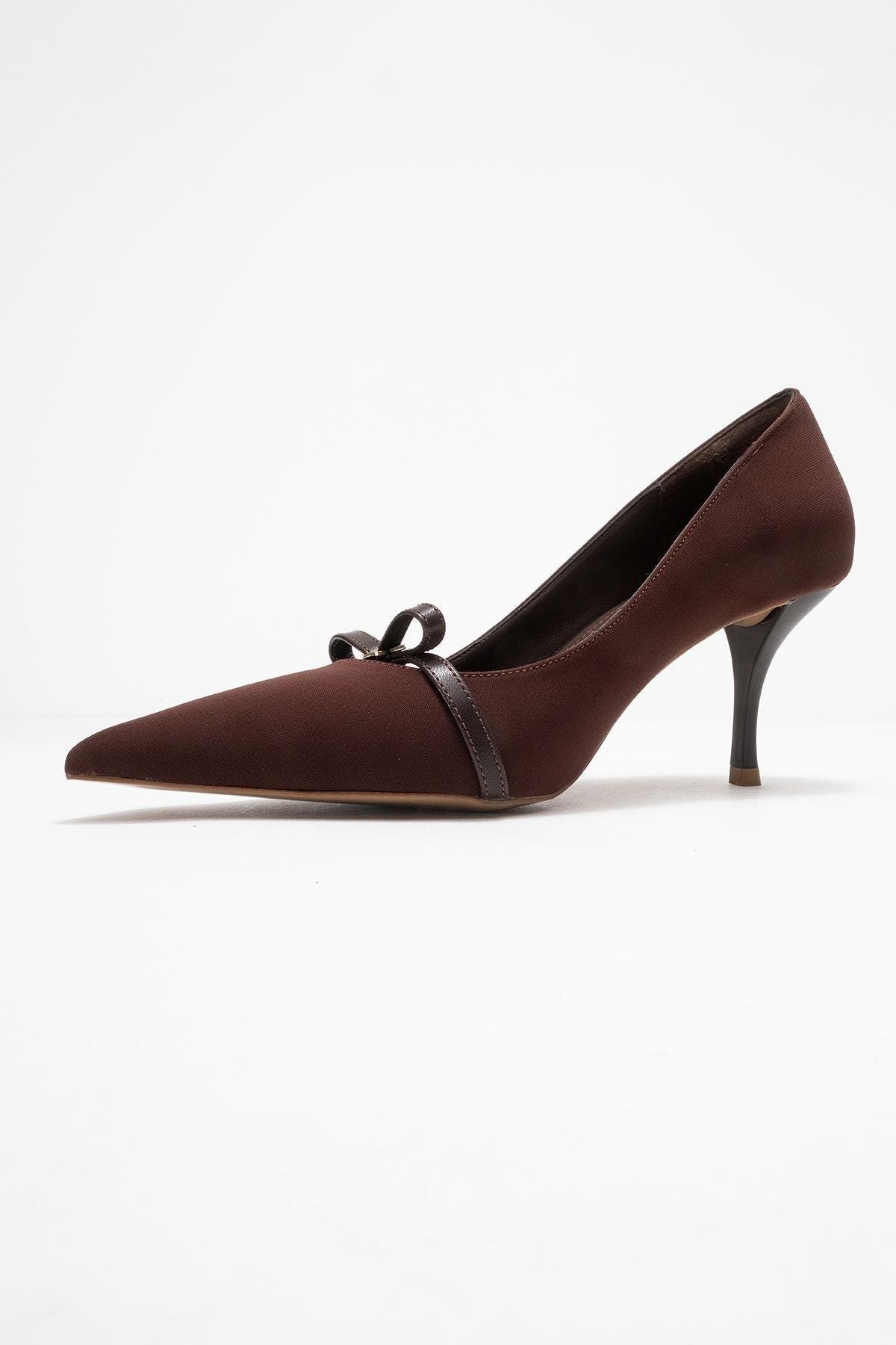 Annie Bow Pointed Toe Pump, Alternate, color, Brown