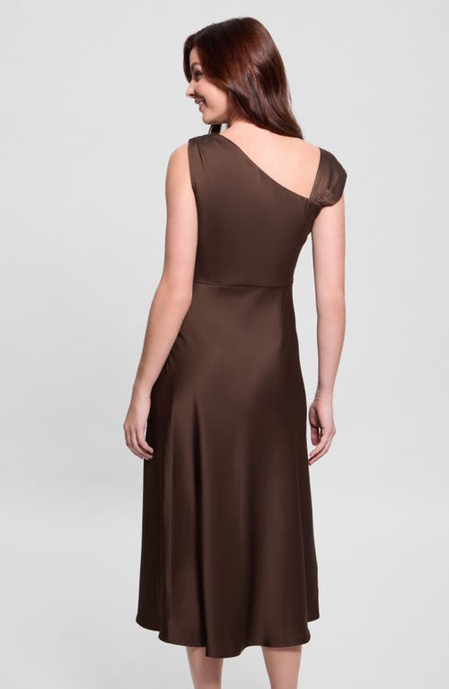 Guess Ashlyn Asymmetric Midi Dress In Brown