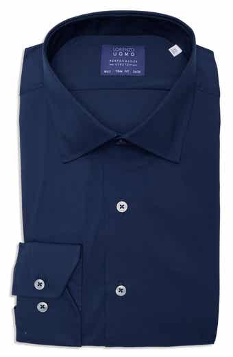 Lorenzo Uomo Travel Cotton Stretch Trim Fit Dress Shirt