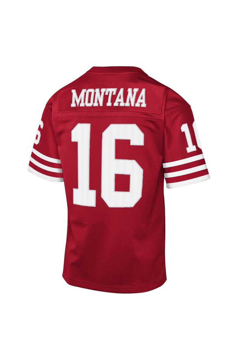 Youth Mitchell & Ness Joe Montana Scarlet San Francisco 49ers 1990 Throwback Fashion Jersey, Alternate, color, Scarlet