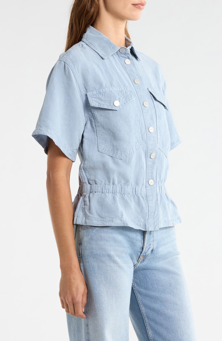 AllSaints Tove Snap-Up Shirt, Alternate, color, Light Blue