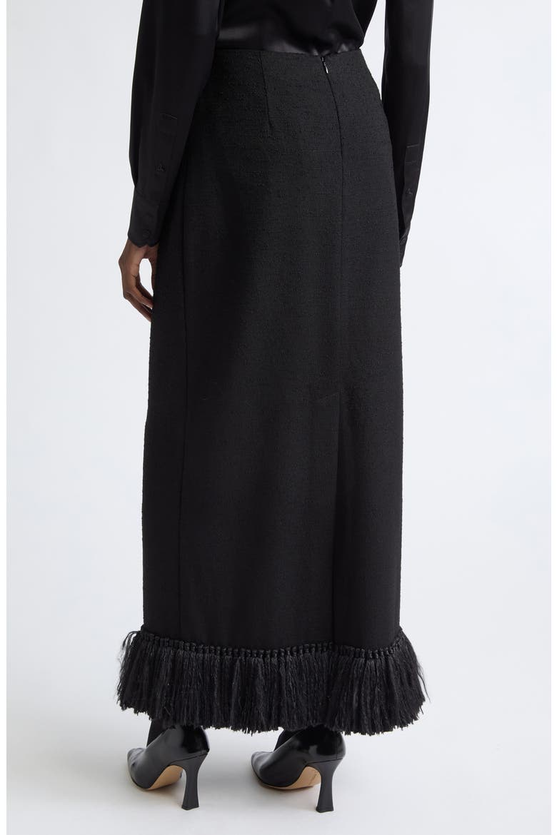 Matilde Fringe Maxi Skirt, Alternate, color, BLACK
