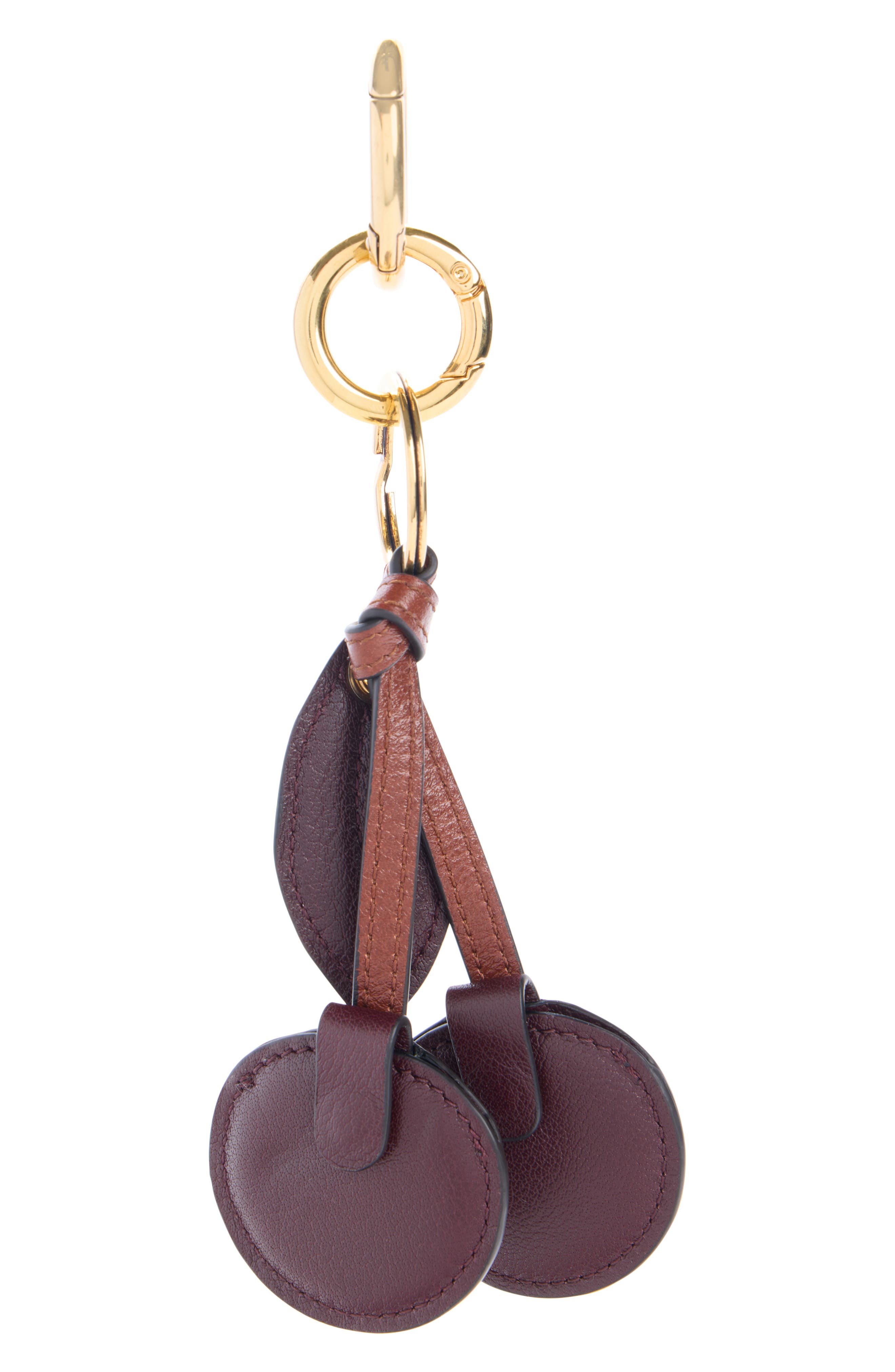 Chloé Symbols Cherry Bag Charm, Alternate, color, Grenat