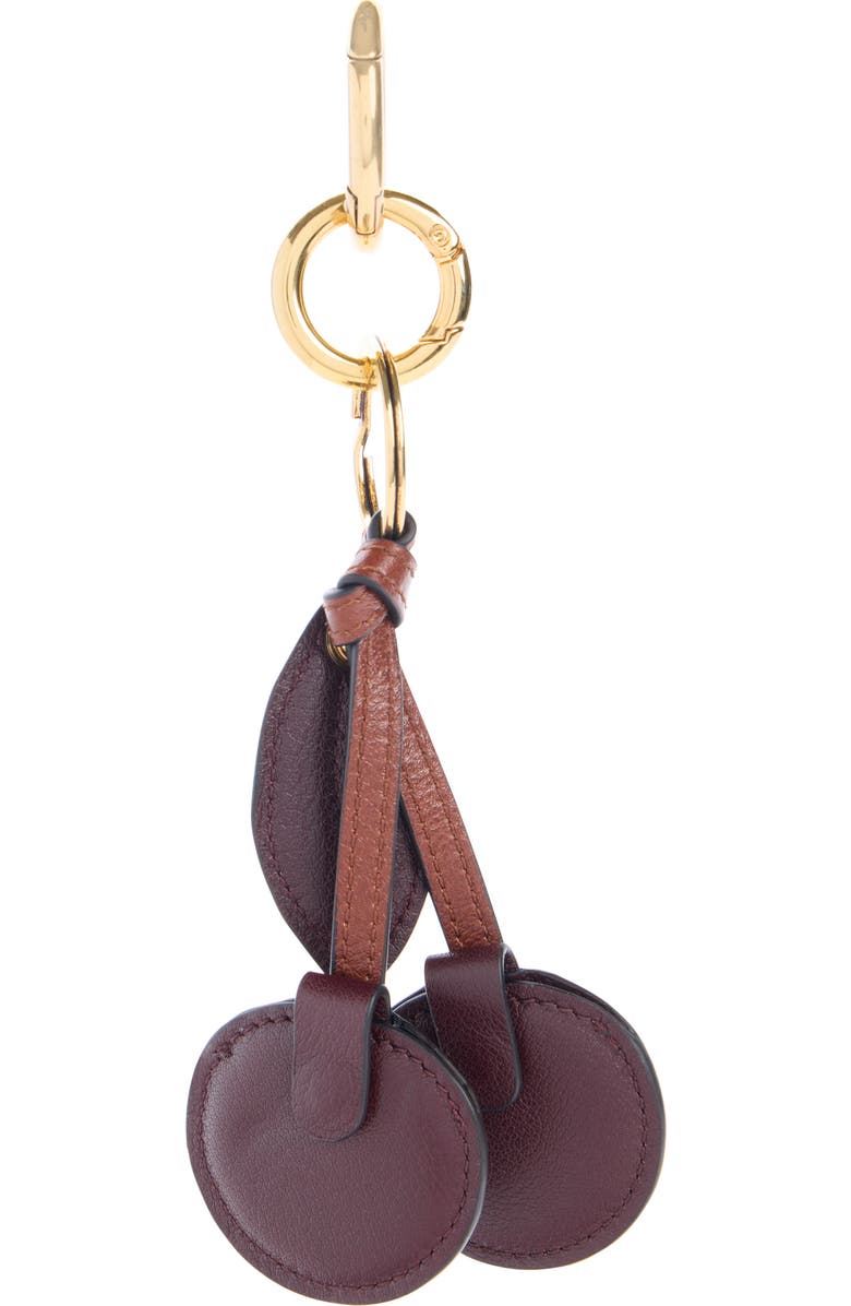 Chloé Symbols Cherry Bag Charm, Alternate, color, Grenat