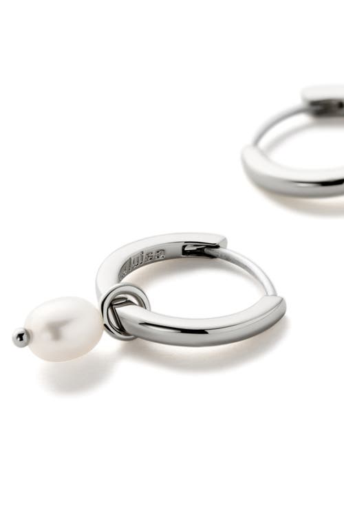 Ana Luisa Freshwater Pearl Huggie Hoop Earrings In Silver